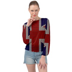 Union Jack Flag British Flag Banded Bottom Chiffon Top by Celenk