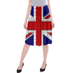 Union Jack Flag Uk Patriotic Midi Beach Skirt by Celenk