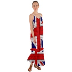 Union Jack Flag Uk Patriotic Cami Maxi Ruffle Chiffon Dress by Celenk