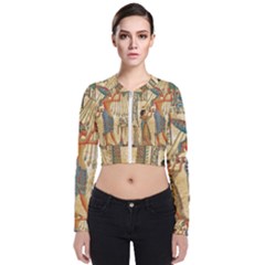 Egyptian Man Sun God Ra Amun Long Sleeve Zip Up Bomber Jacket by Celenk