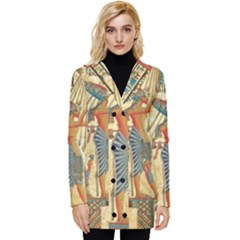 Egyptian Man Sun God Ra Amun Button Up Hooded Coat  by Celenk