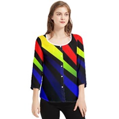 Graphic Design Computer Graphics Chiffon Quarter Sleeve Blouse by Celenk