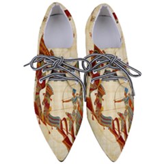 Egyptian Tutunkhamun Pharaoh Design Pointed Oxford Shoes by Celenk