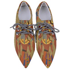 Egyptian Tutunkhamun Pharaoh Design Pointed Oxford Shoes by Celenk