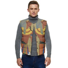 Egyptian Tutunkhamun Pharaoh Design Men s Short Button Up Puffer Vest	 by Celenk