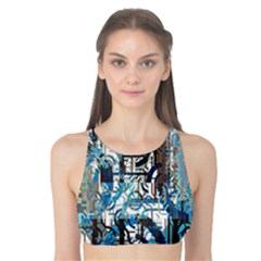 Abstract Acrylic Color Texture Watercolor Creative Tank Bikini Top by Uceng