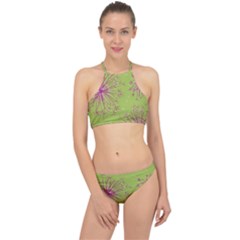 Dandelion Flower Background Nature Flora Drawing Racer Front Bikini Set by Uceng