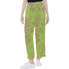 Dandelion Flower Background Nature Flora Drawing Women s Pants  by Uceng