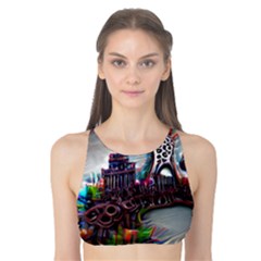 Abstract Art Psychedelic Art Experimental Tank Bikini Top by Uceng