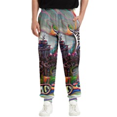 Abstract Art Psychedelic Art Experimental Men s Elastic Waist Pants by Uceng