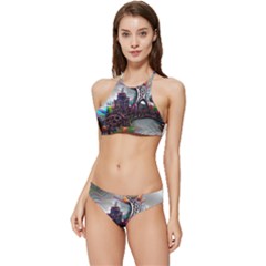 Abstract Art Psychedelic Art Experimental Banded Triangle Bikini Set by Uceng