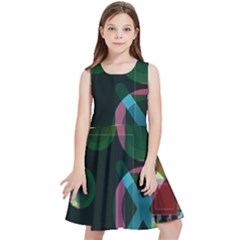 Abstract Color Texture Creative Kids  Skater Dress by Uceng