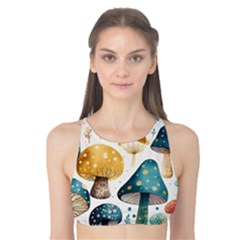 Mushroom Forest Fantasy Flower Nature Tank Bikini Top by Uceng