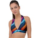 Abstract Art Artwork Halter Plunge Bikini Top View1