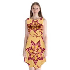 Flower Mandala Template Sketch Drawing Art Sleeveless Chiffon Dress   by Uceng