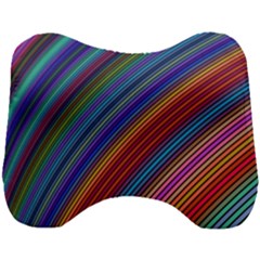 Multicolored Stripe Curve Striped Background Head Support Cushion by Uceng