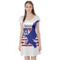 Usa Flag Eagle Symbol American Bald Eagle Country Short Sleeve Skater Dress View1