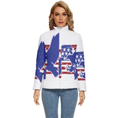 Usa Flag Eagle Symbol American Bald Eagle Country Women s Puffer Bubble Jacket Coat by Wegoenart