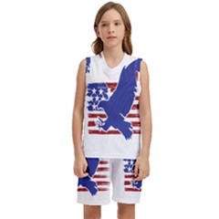 Usa Flag Eagle Symbol American Bald Eagle Country Kids  Basketball Mesh Set by Wegoenart