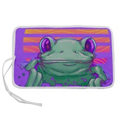 Frog Animal Sun Amphibian Figure Digital Art Pen Storage Case (l) by Wegoenart