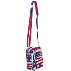 Yang Yin America Flag Abstract Art Asian Balance Shoulder Strap Belt Bag by Wegoenart