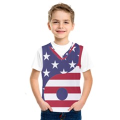 Yang Yin America Flag Abstract Art Asian Balance Kids  Basketball Tank Top by Wegoenart