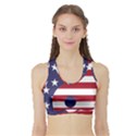 Yang Yin America Flag Abstract Art Asian Balance Sports Bra with Border View1