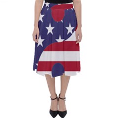 Yang Yin America Flag Abstract Art Asian Balance Classic Midi Skirt by Wegoenart