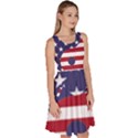 Yang Yin America Flag Abstract Art Asian Balance Knee Length Skater Dress With Pockets View3