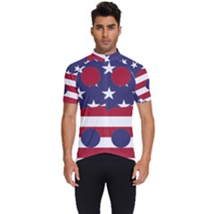 Yang Yin America Flag Abstract Art Asian Balance Men s Short Sleeve Cycling Jersey by Wegoenart