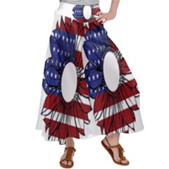 Us Flag Flower Sunshine Flag America Usa Women s Satin Palazzo Pants by Wegoenart