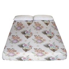 Roses-white Fitted Sheet (california King Size) by nateshop