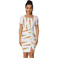 Carrot Fitted Knot Split End Bodycon Dress by SychEva