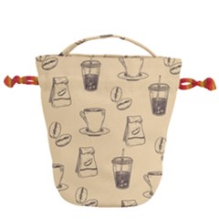 Coffee-56 Drawstring Bucket Bag by nateshop