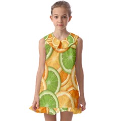 Fruits-orange Kids  Pilgrim Collar Ruffle Hem Dress by nateshop