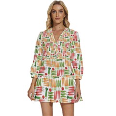 Vegetables V-neck Placket Mini Dress by SychEva