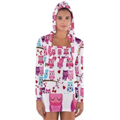 Owl Pattern Long Sleeve Hooded T-shirt by Salman4z