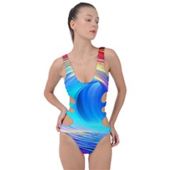 Art Fantasy Painting Colorful Pattern Design Side Cut Out Swimsuit by Ravend