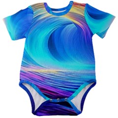 Art Fantasy Painting Colorful Pattern Design Baby Short Sleeve Bodysuit by Ravend