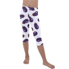 Eggplant Kids  Lightweight Velour Capri Leggings  by SychEva