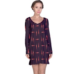 Hot Peppers Long Sleeve Nightdress by SychEva