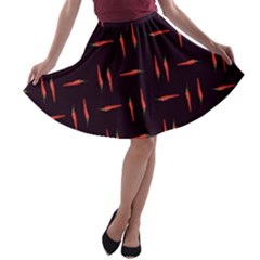 Hot Peppers A-line Skater Skirt by SychEva