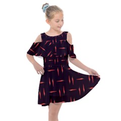 Hot Peppers Kids  Shoulder Cutout Chiffon Dress by SychEva