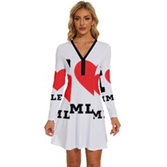 I Love Gimlet Long Sleeve Deep V Mini Dress  by ilovewhateva