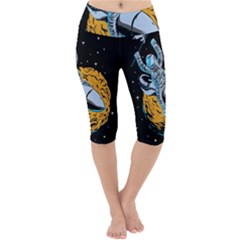 Astronaut Planet Space Science Lightweight Velour Cropped Yoga Leggings by Salman4z