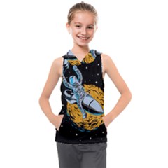 Astronaut Planet Space Science Kids  Sleeveless Hoodie by Salman4z