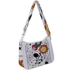 Astronaut Drawing Planet Zip Up Shoulder Bag by Salman4z