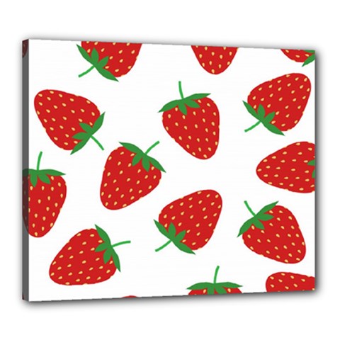 Seamless Pattern Fresh Strawberry Canvas 24  X 20  (stretched) by Salman4z