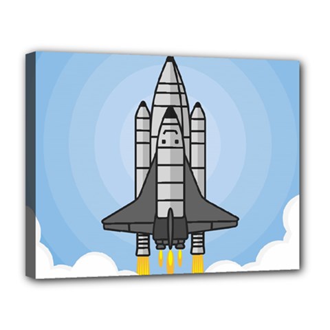 Rocket Shuttle Spaceship Science Canvas 14  X 11  (stretched) by Salman4z