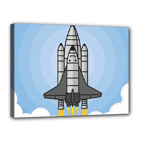 Rocket Shuttle Spaceship Science Canvas 16  X 12  (stretched) by Salman4z